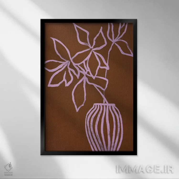 تابلو مینیمال یاسی قهوه ای اثر دیزاین فابریکن - نمای قابدار مشکی