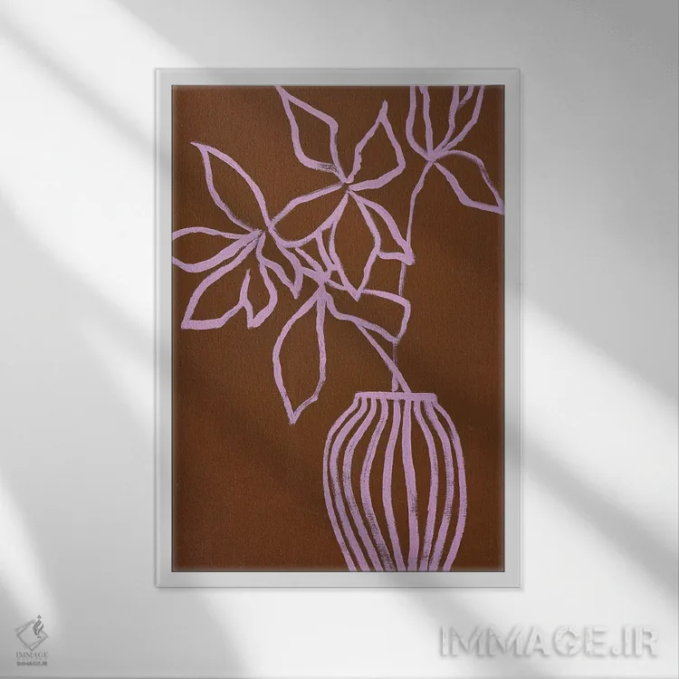 تابلو مینیمال یاسی قهوه ای اثر دیزاین فابریکن - نمای قابدار سفید