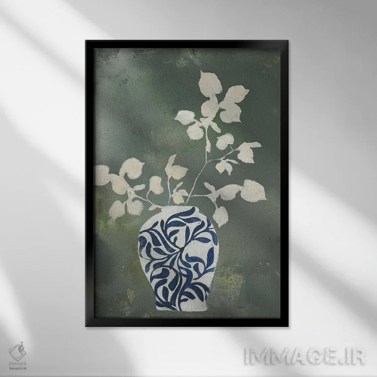 تابلو مینیمال طبیعت بی جان اثر دیزاین فابریکن - نمای قابدار مشکی