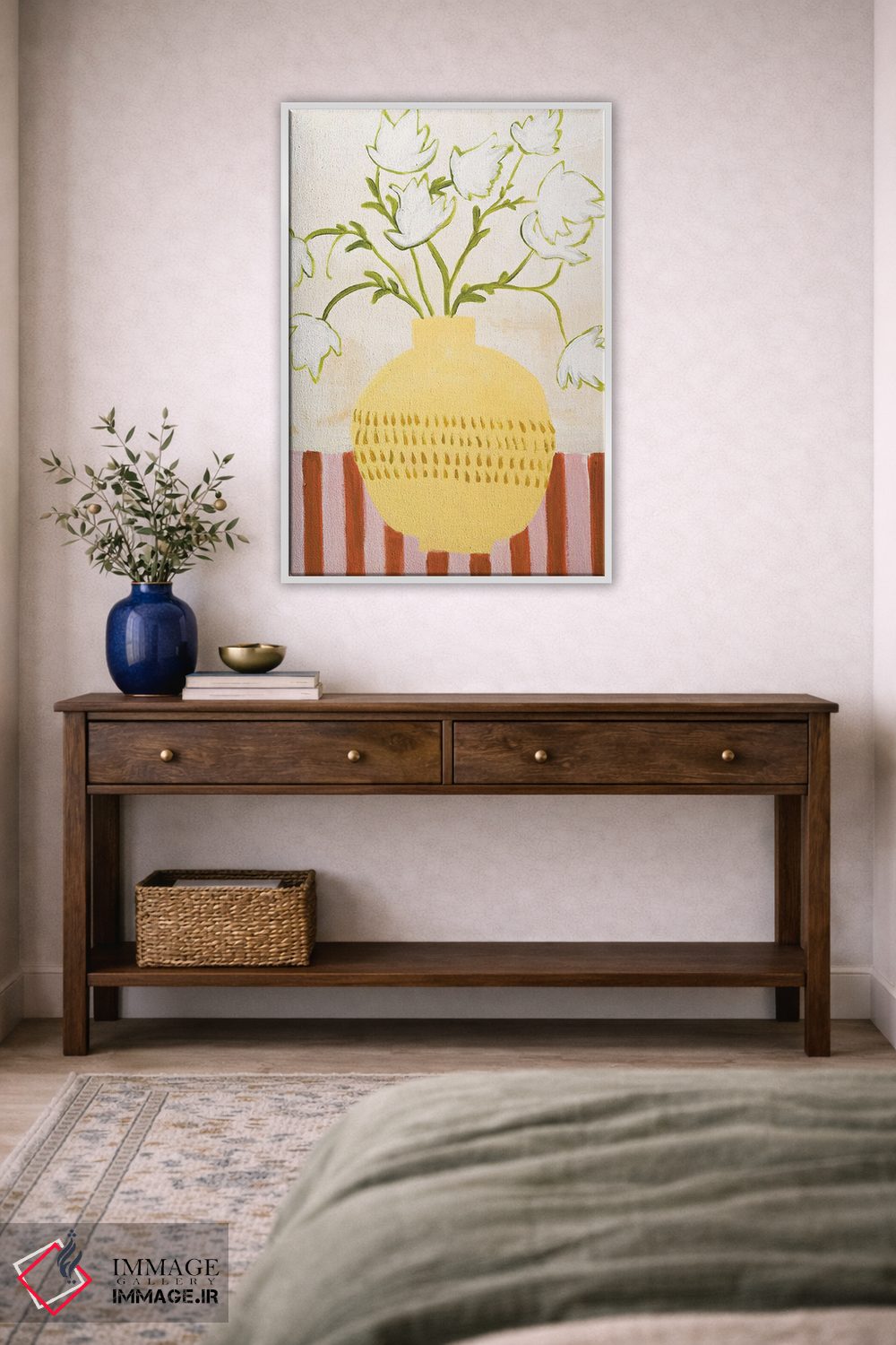تابلو مینیمال گلدان زرد اثر دیزاین فابریکن - D3W