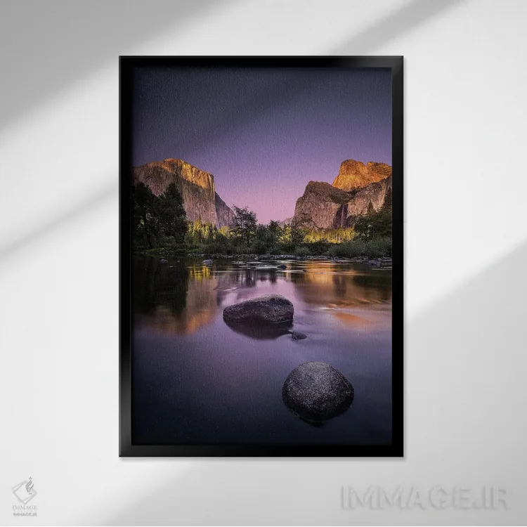 تابلو دکوراتیو یوسیمیتی اثر فابیو آنتنور - نمای قابدار مشکی