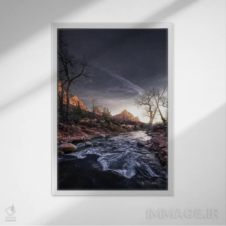 تابلو دکوراتیو دوشیزه تیره اثر فابیو آنتنور - نمای قابدار سفید