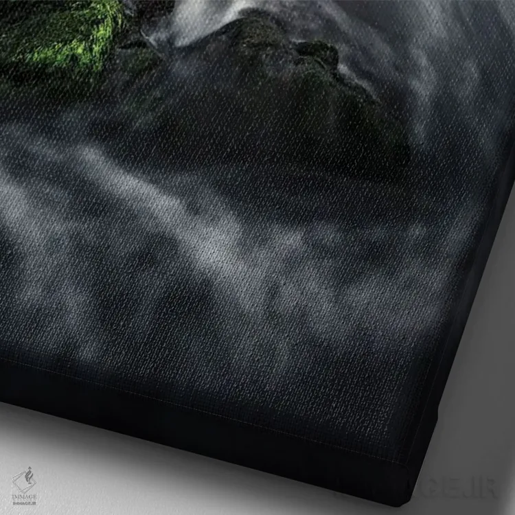 تابلو دکوراتیو در حال حرکت اثر فابیو آنتنور - نمای نزدیک بافت بوم