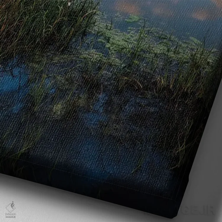 تابلو دکوراتیو سبز و قرمز اثر فابیو آنتنور - نمای نزدیک بافت بوم