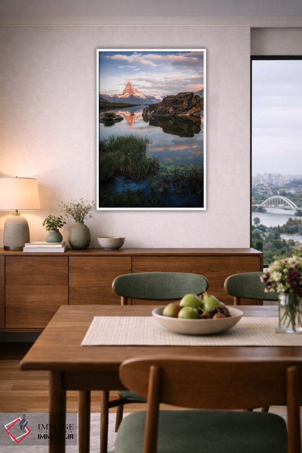 تابلو دکوراتیو سبز و قرمز اثر فابیو آنتنور - D5W