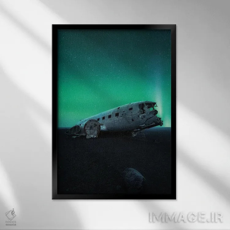 تابلو دکوراتیو آخرین پرواز سبز اثر فابیو آنتنور - نمای قابدار مشکی