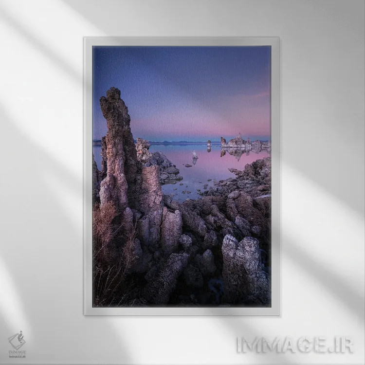 تابلو دکوراتیو تک رنگ اثر فابیو آنتنور - نمای قابدار سفید