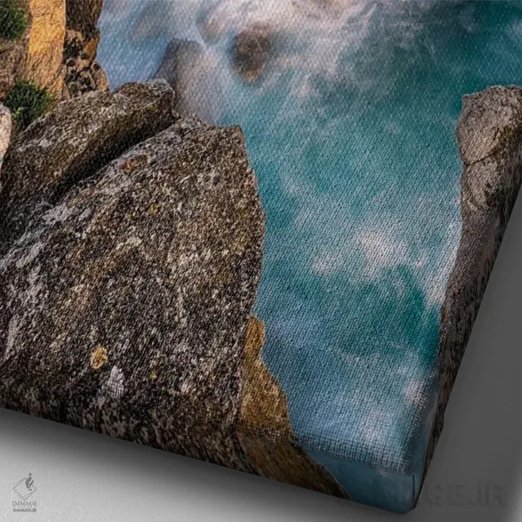 تابلو دکوراتیو ساحل شمالی اثر فابیو آنتنور - نمای نزدیک بافت بوم