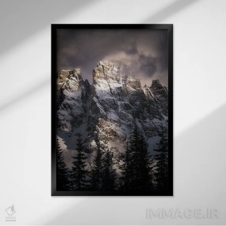 تابلو دکوراتیو قله ها اثر فابیو آنتنور - نمای قابدار مشکی