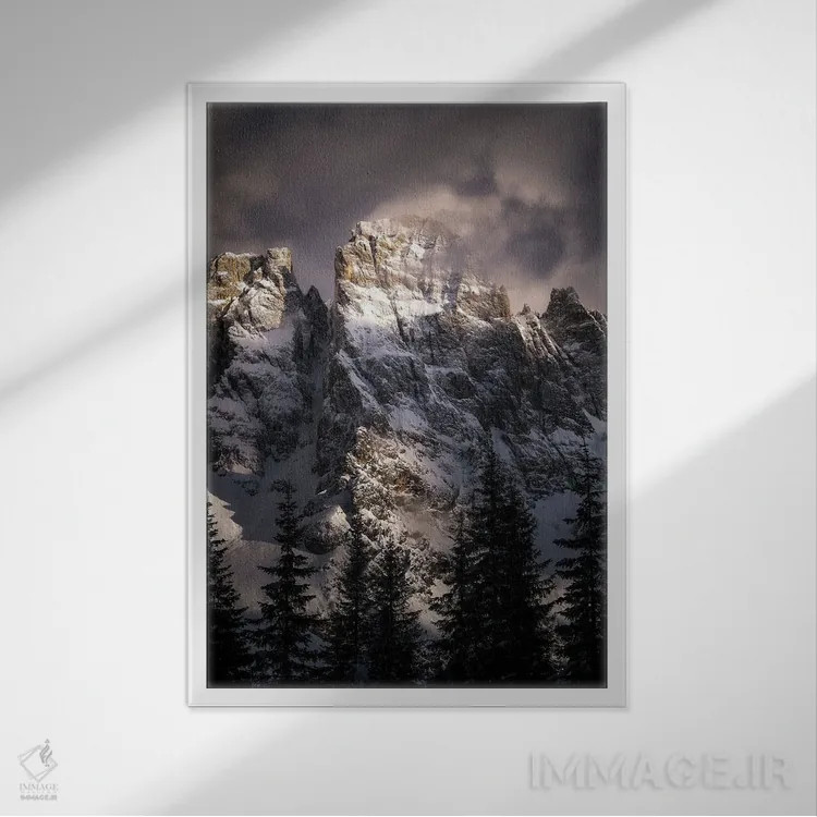 تابلو دکوراتیو قله ها اثر فابیو آنتنور - نمای قابدار سفید