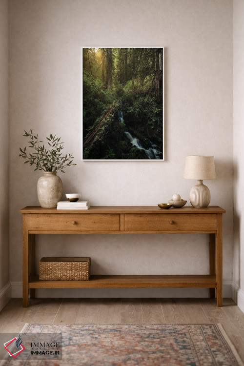 تابلو دکوراتیو خطوط سرخ چوب اثر فابیو آنتنور - D1W