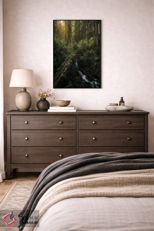 تابلو دکوراتیو خطوط سرخ چوب اثر فابیو آنتنور - D5B