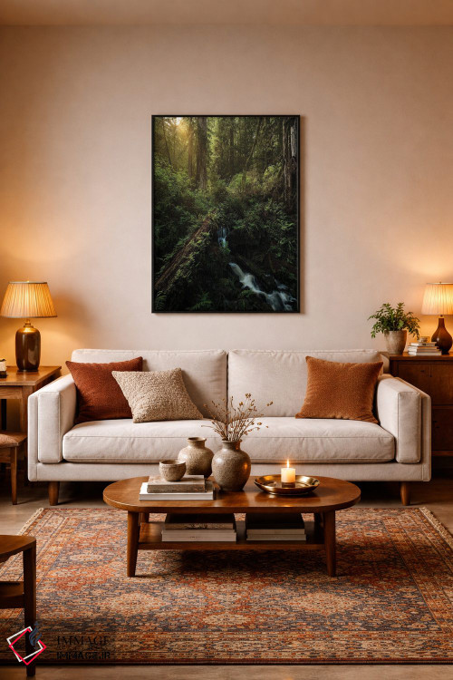 تابلو دکوراتیو خطوط سرخ چوب اثر فابیو آنتنور - D4B