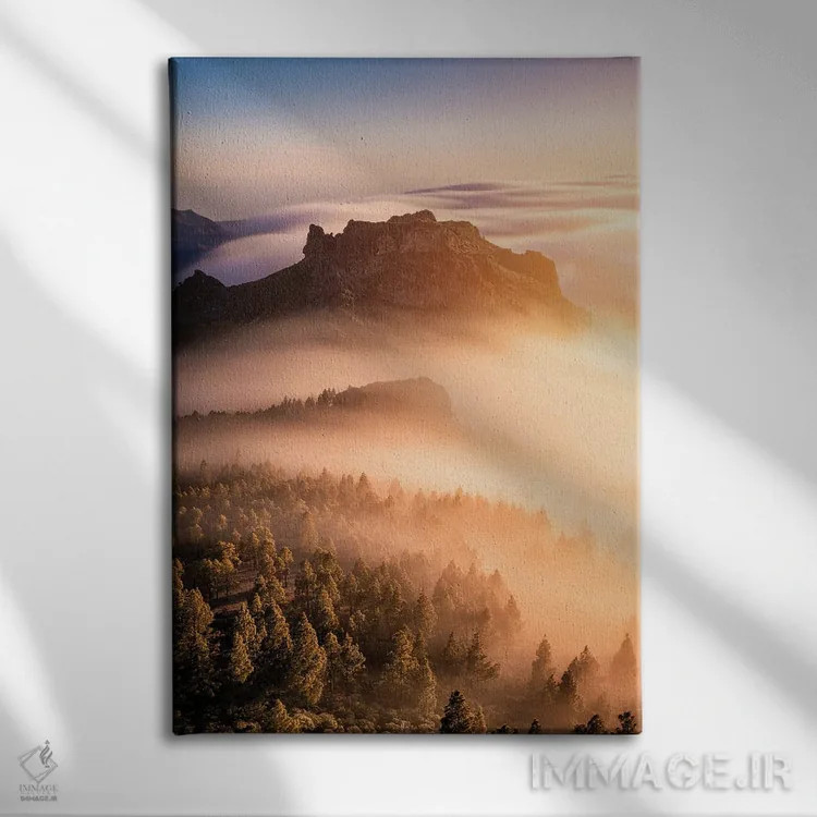 تابلو دکوراتیو موج قناری اثر فابیو آنتنور - نمای روبهرو روی دیوار