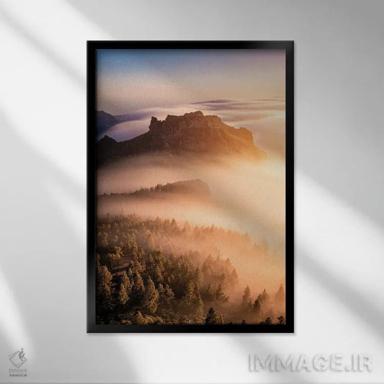 تابلو دکوراتیو موج قناری اثر فابیو آنتنور - نمای قابدار مشکی