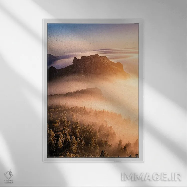 تابلو دکوراتیو موج قناری اثر فابیو آنتنور - نمای قابدار سفید