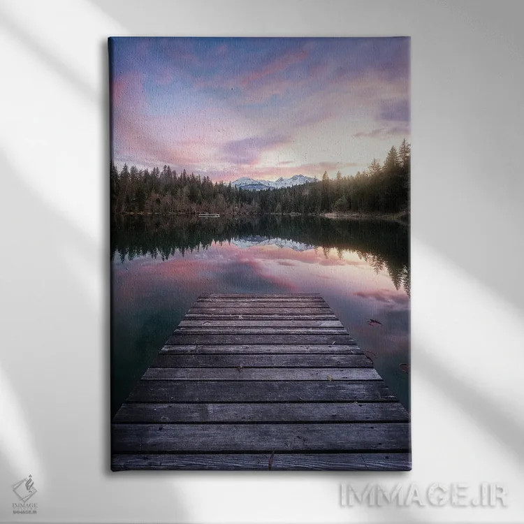تابلو دکوراتیو دریاچه کرستا اثر فابیو آنتنور - نمای روبهرو روی دیوار