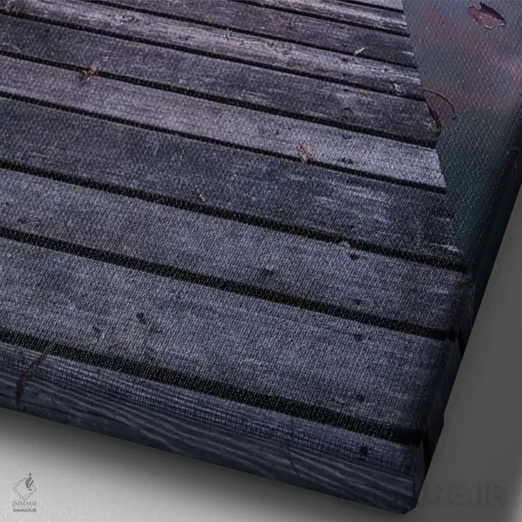 تابلو دکوراتیو دریاچه کرستا اثر فابیو آنتنور - نمای نزدیک بافت بوم