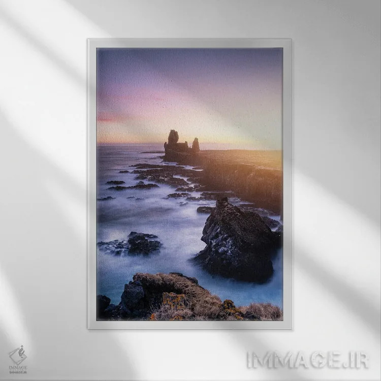 تابلو دکوراتیو غروب آفتاب اثر فابیو آنتنور - نمای قابدار سفید