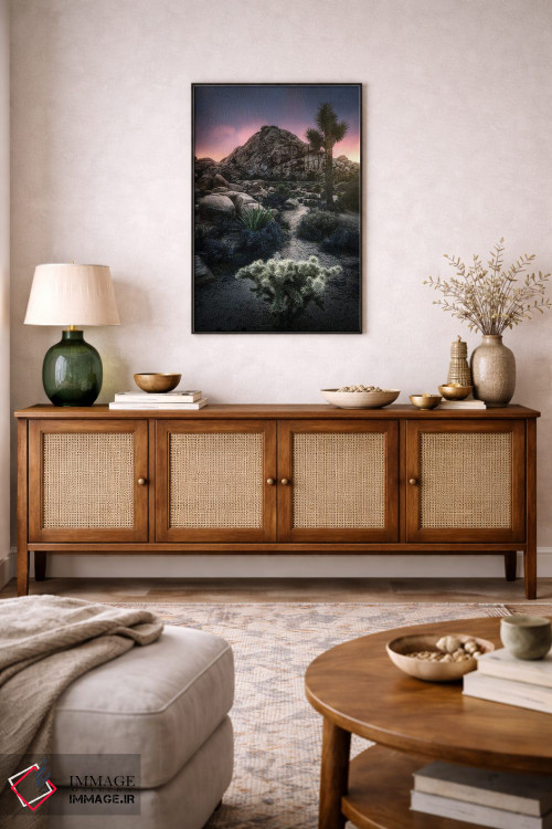 تابلو دکوراتیو کاکتوس و صخره اثر فابیو آنتنور - D4B