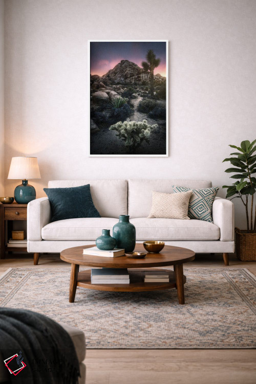 تابلو دکوراتیو کاکتوس و صخره اثر فابیو آنتنور - D3W