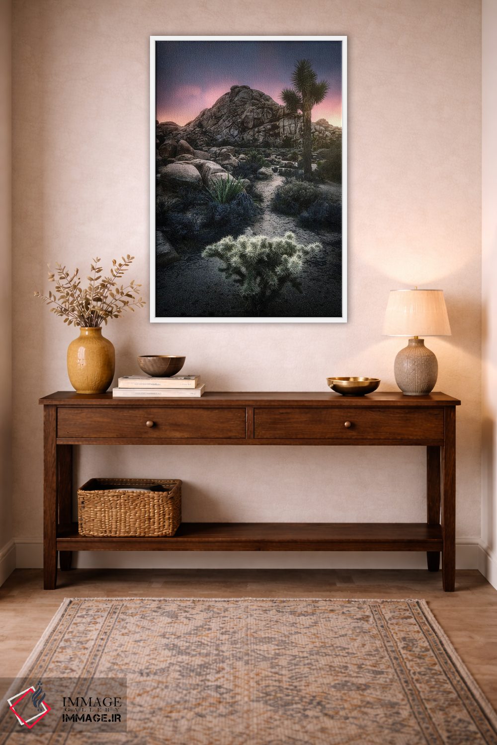 تابلو دکوراتیو کاکتوس و صخره اثر فابیو آنتنور - D2W