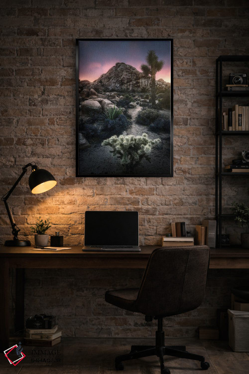 تابلو دکوراتیو کاکتوس و صخره اثر فابیو آنتنور - D5B