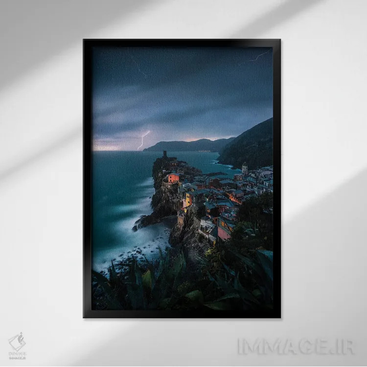 تابلو دکوراتیو طوفان ورناتزا اثر فابیو آنتنور - نمای قابدار مشکی