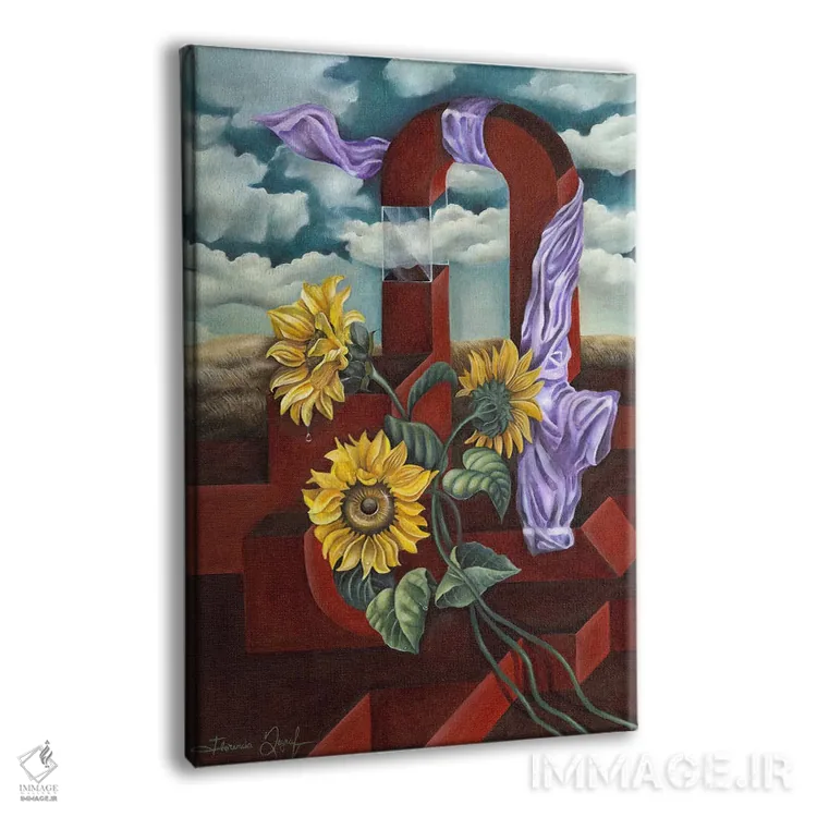 تابلو دکوراتیو آفتابگردان اثر فلورنسیا دگراف - نمای پرسپکتیو محصول