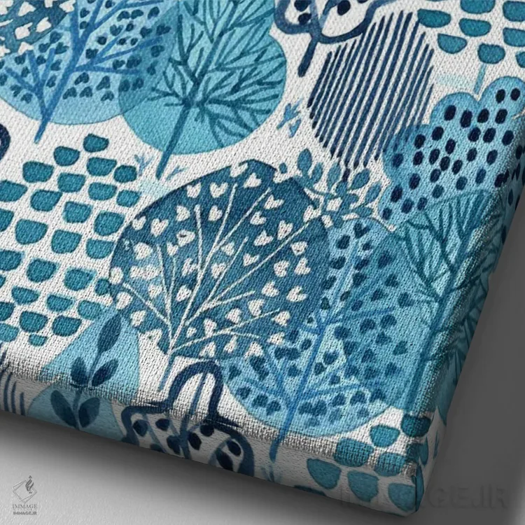 تابلو دکوراتیو کوه آبی اثر اف ان کی دیزاینز - نمای نزدیک بافت بوم