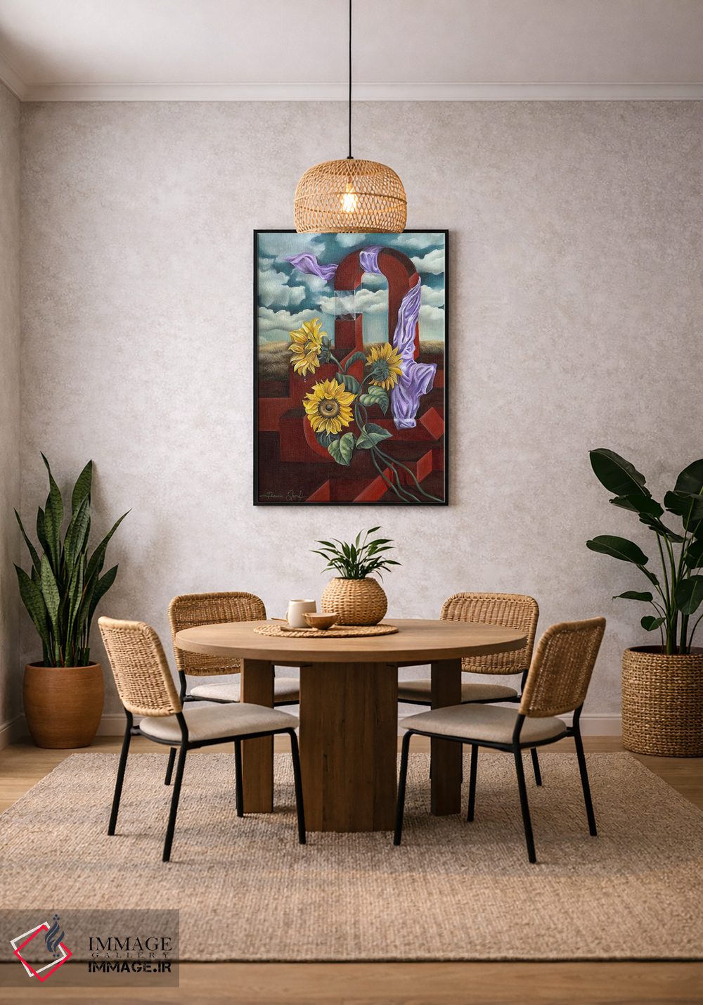 تابلو دکوراتیو آفتابگردان اثر فلورنسیا دگراف - D3B