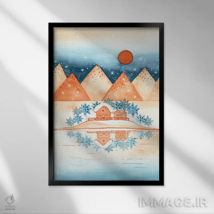 تابلو دکوراتیو بازتاب کریستالی اثر اف ان کی دیزاینز - نمای قابدار مشکی