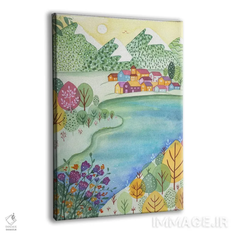 تابلو دکوراتیو روستای رویایی اثر اف ان کی دیزاینز - نمای پرسپکتیو محصول