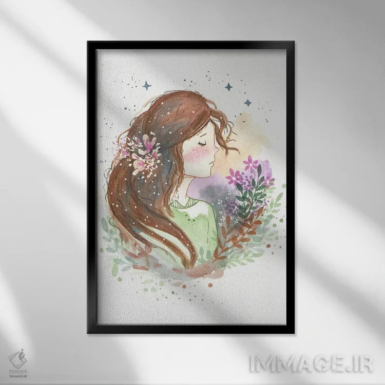 تابلو دکوراتیو هاله الهی اثر اف ان کی دیزاینز - نمای قابدار مشکی