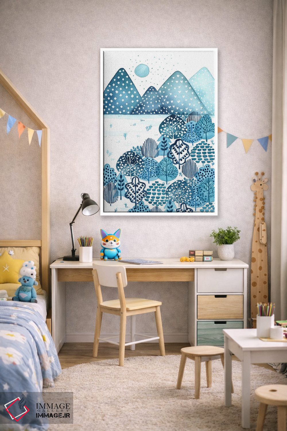 تابلو دکوراتیو کوه آبی اثر اف ان کی دیزاینز - D1W