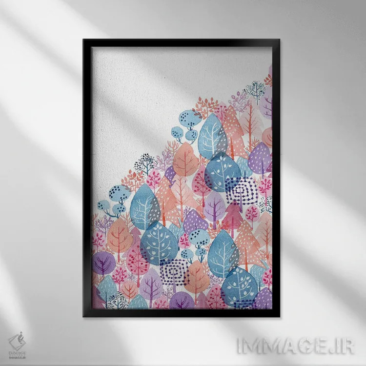 تابلو دکوراتیو نور عصرگاهی اثر اف ان کی دیزاینز - نمای قابدار مشکی