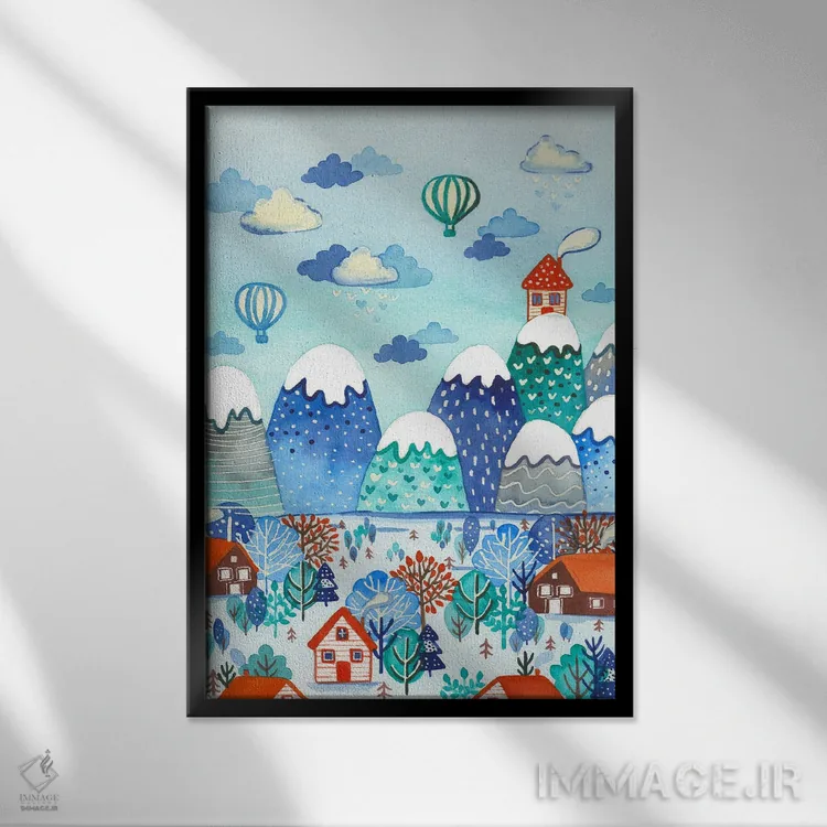 تابلو دکوراتیو زندگی بر قله اثر اف ان کی دیزاینز - نمای قابدار مشکی