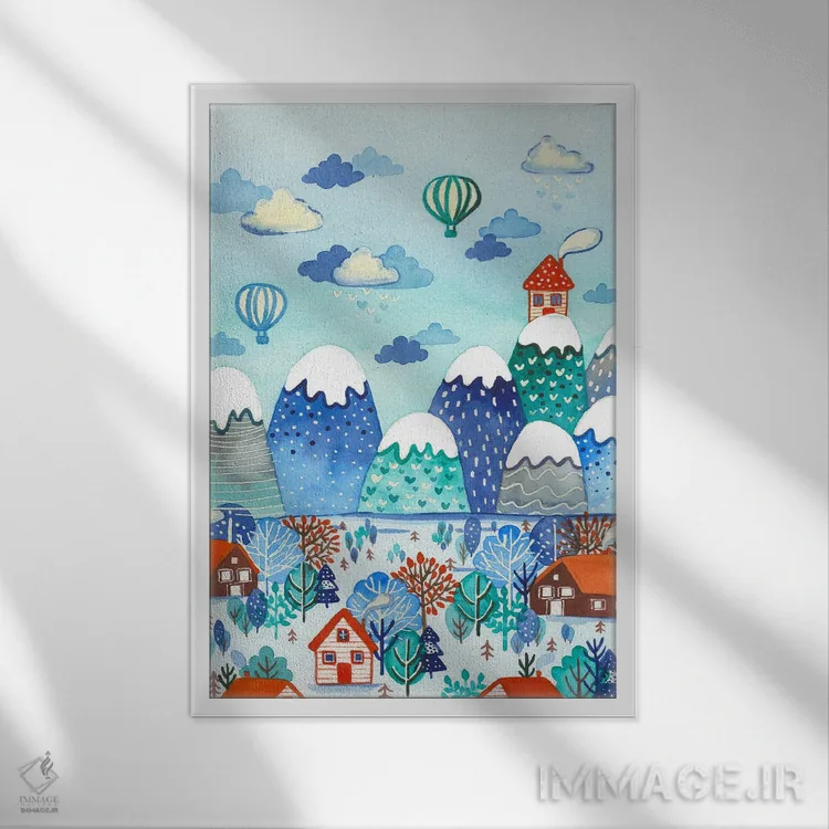 تابلو دکوراتیو زندگی بر قله اثر اف ان کی دیزاینز - نمای قابدار سفید