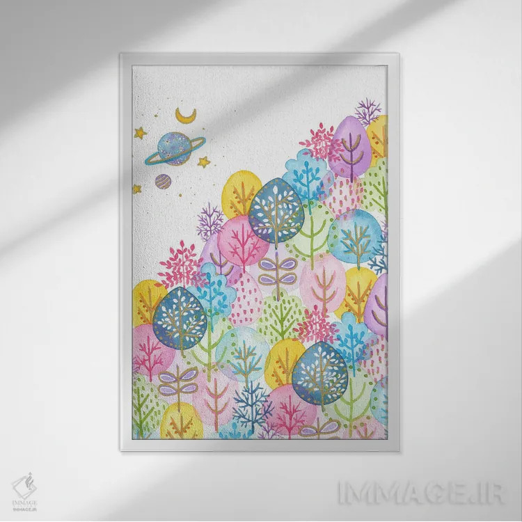 تابلو دکوراتیو ژوپیتر اثر اف ان کی دیزاینز - نمای قابدار سفید