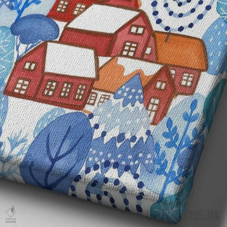 تابلو دکوراتیو فصل شاد اثر اف ان کی دیزاینز - نمای نزدیک بافت بوم