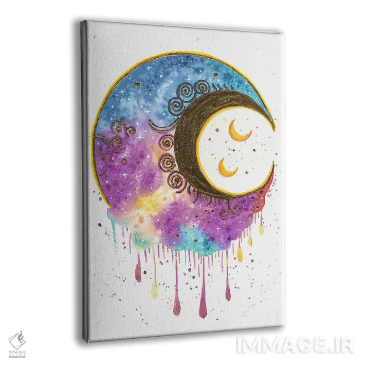 تابلو دکوراتیو ماه با ورق طلا اثر اف ان کی دیزاینز - نمای پرسپکتیو محصول