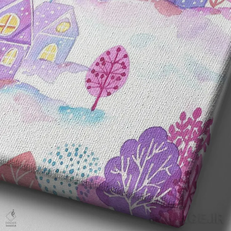 تابلو دکوراتیو گم شده در رنگ های عصر اثر اف ان کی دیزاینز - نمای نزدیک بافت بوم