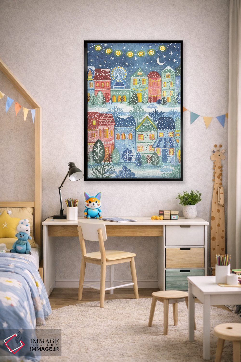 تابلو دکوراتیو چراغ های جشن اثر اف ان کی دیزاینز - D2B