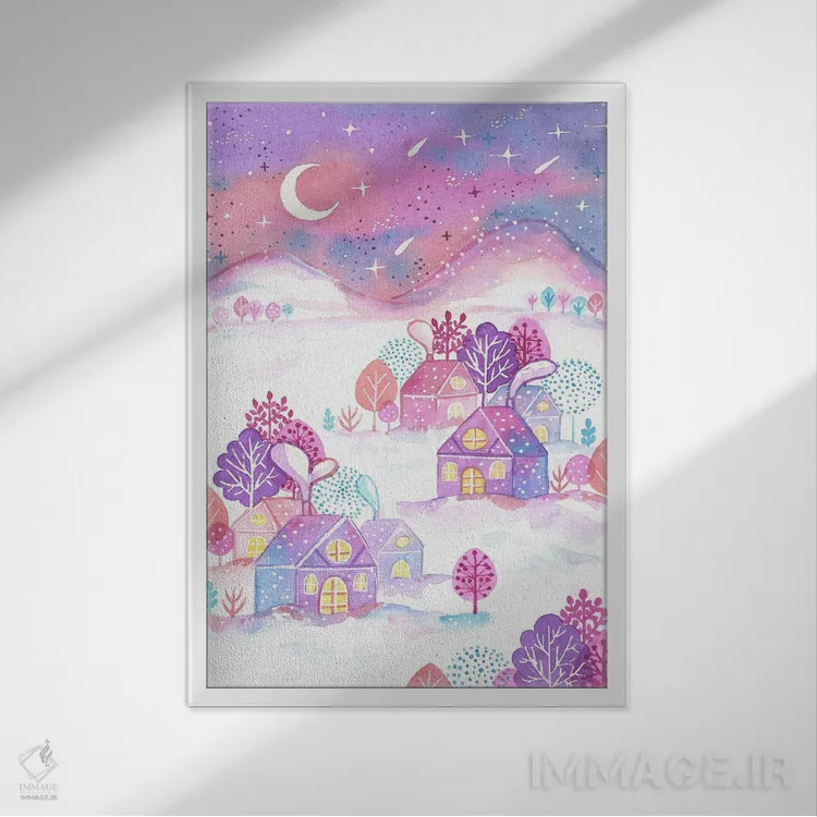 تابلو دکوراتیو گم شده در رنگ های عصر اثر اف ان کی دیزاینز - نمای قابدار سفید