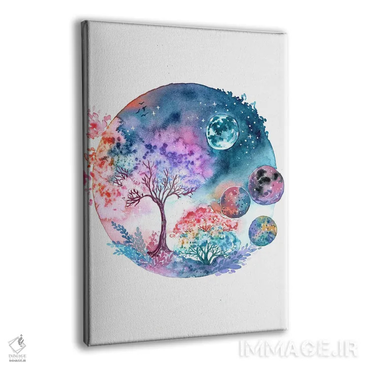 تابلو دکوراتیو درخت در نور ماه اثر اف ان کی دیزاینز - نمای پرسپکتیو محصول