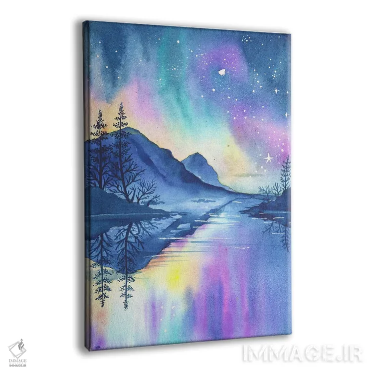 تابلو دکوراتیو شفق قطبی در کوهستان ها اثر اف ان کی دیزاینز - نمای پرسپکتیو محصول