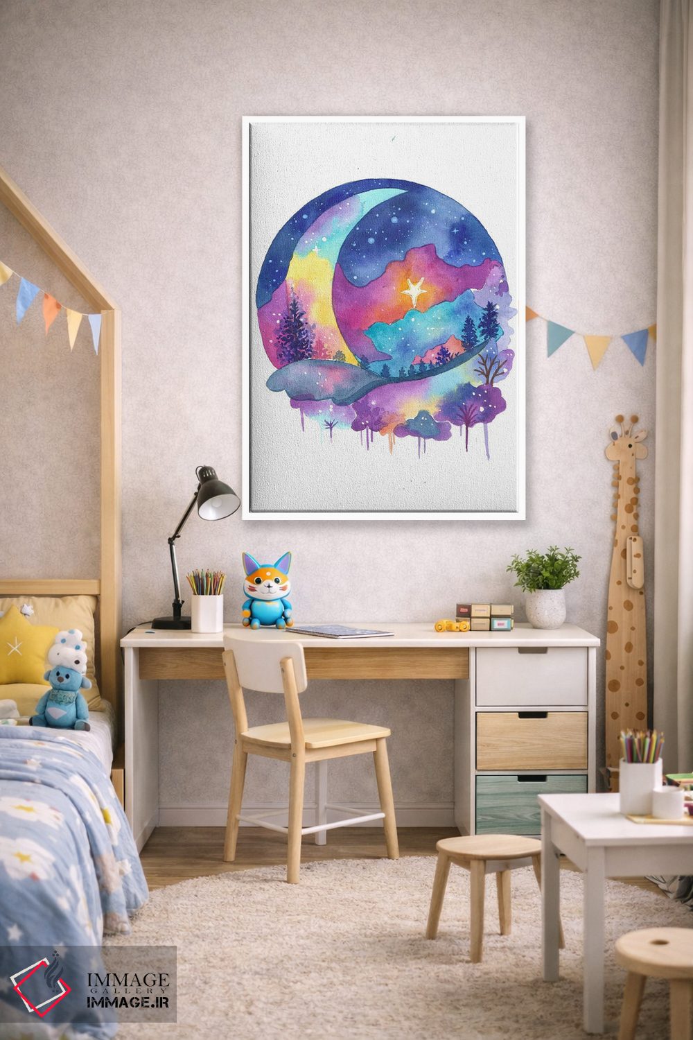 تابلو دکوراتیو عشق ماه اثر اف ان کی دیزاینز - D1W
