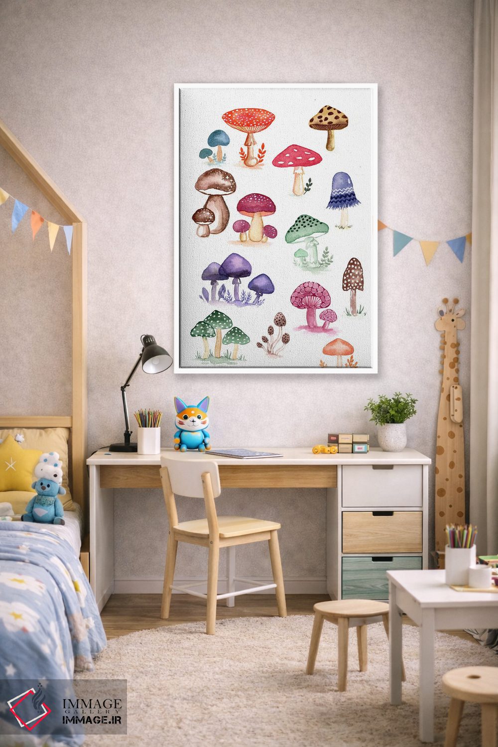 تابلو دکوراتیو باغ قارچ اثر اف ان کی دیزاینز - D1W