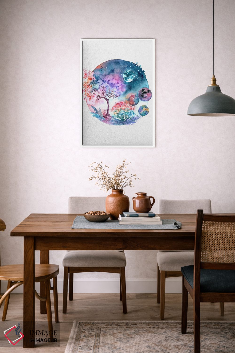 تابلو دکوراتیو درخت در نور ماه اثر اف ان کی دیزاینز - D6W