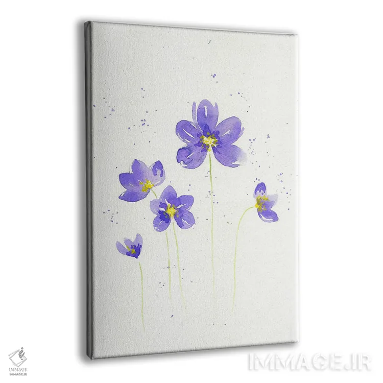 تابلو دکوراتیو گل بنفش اثر اف ان کی دیزاینز - نمای پرسپکتیو محصول